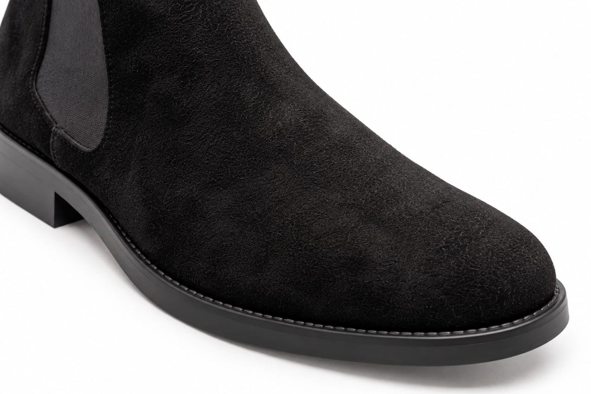 BOTIN CHELSEA GAMUZA NEGRO