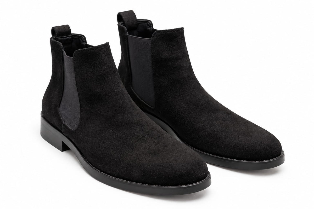 BOTIN CHELSEA GAMUZA NEGRO