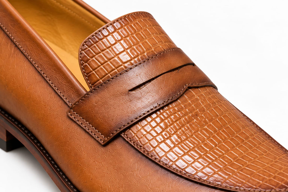 PENNY LOAFER MIEL CROCO
