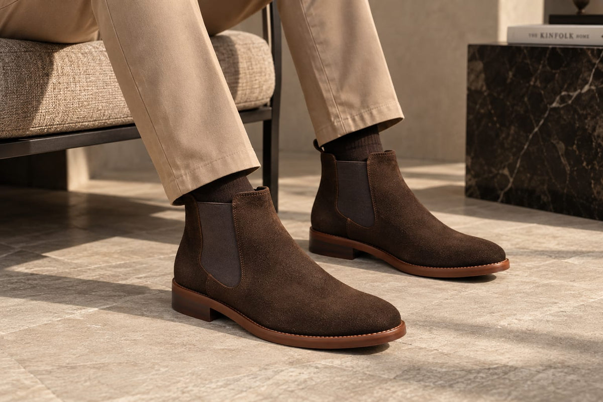 BOTIN CHELSEA GAMUZA CAFE