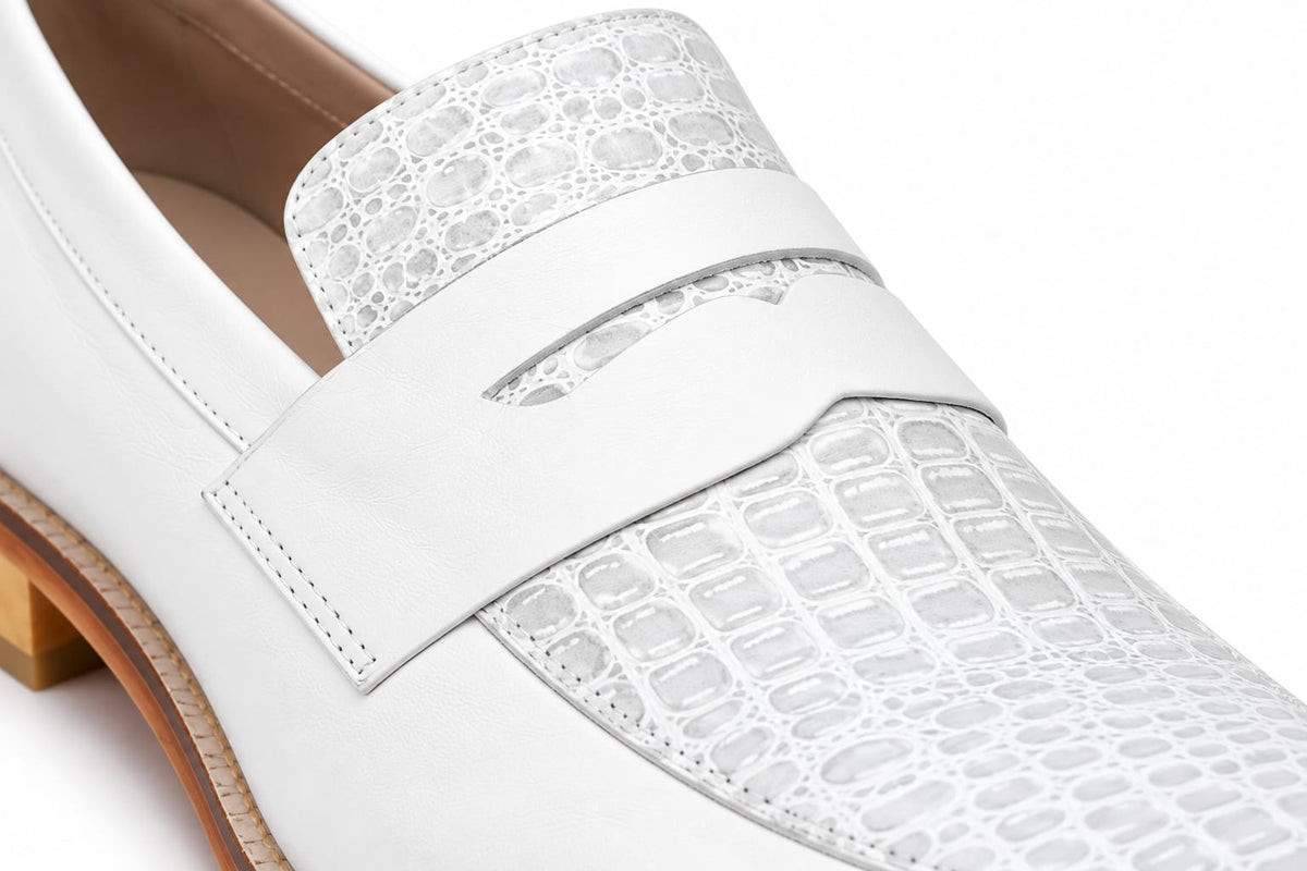 PENNY LOAFER BLANCO CROCO