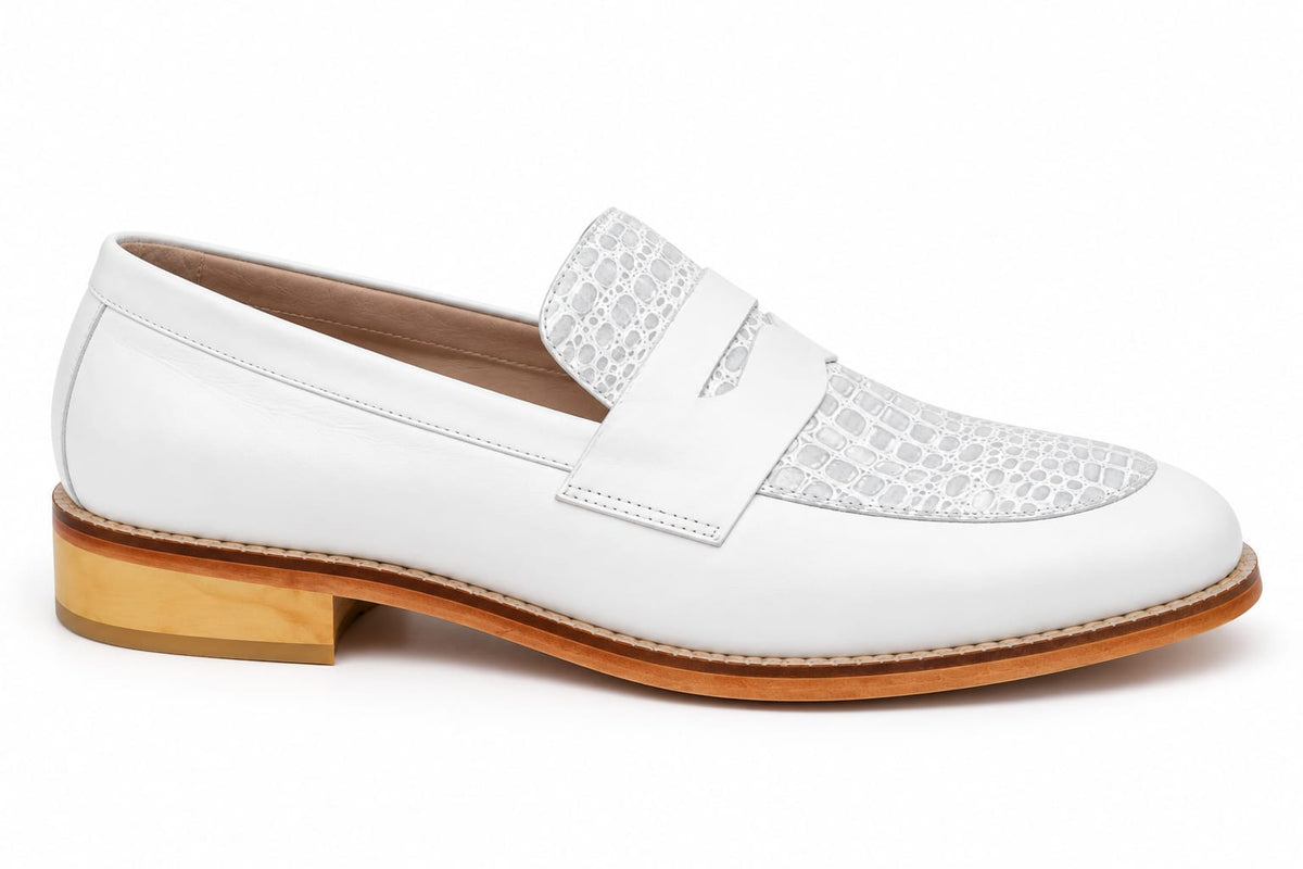 PENNY LOAFER BLANCO CROCO