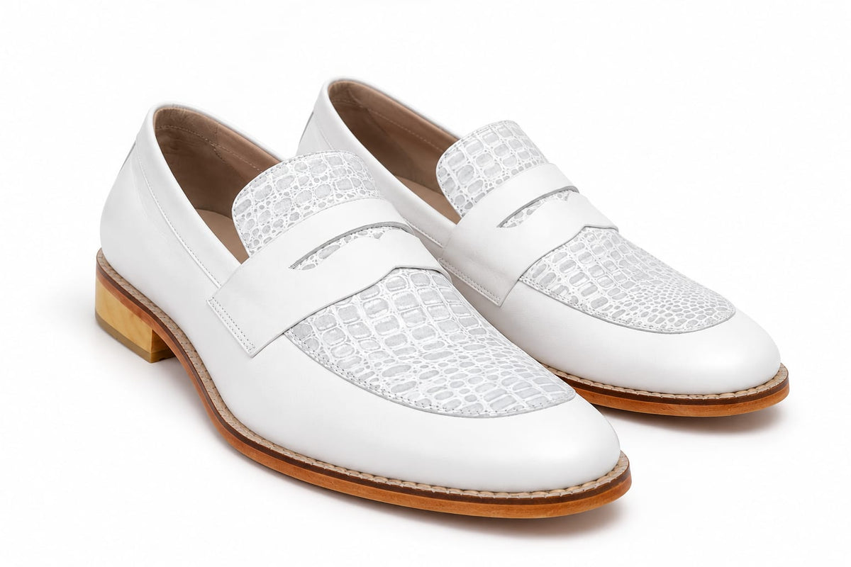 PENNY LOAFER BLANCO CROCO