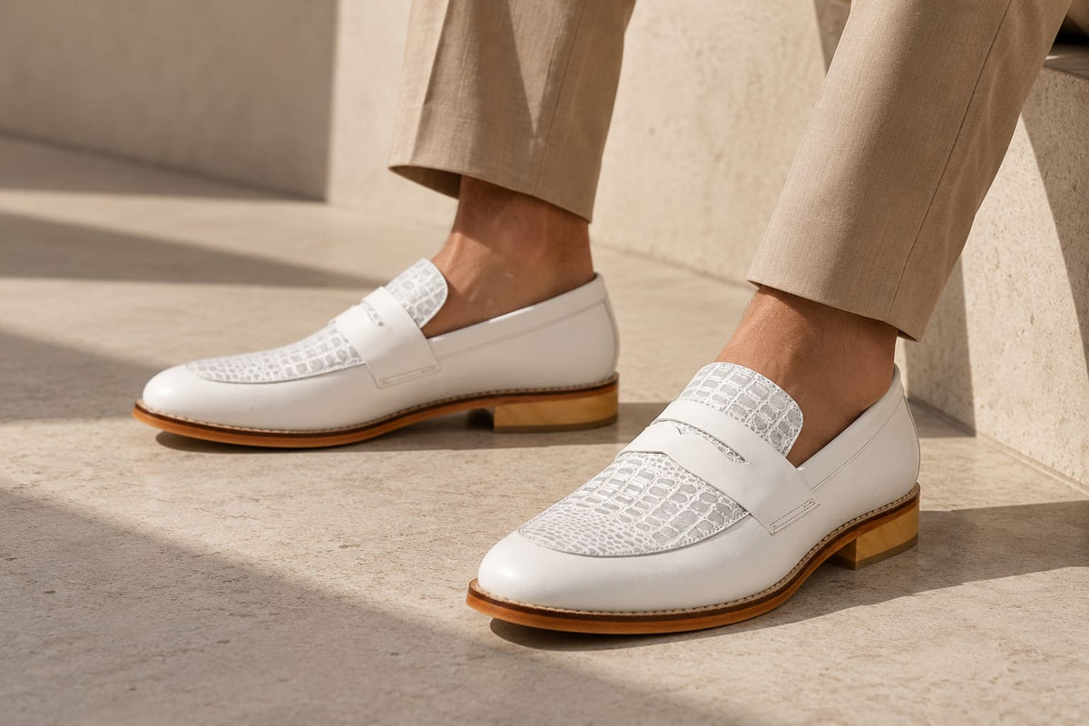 PENNY LOAFER BLANCO CROCO